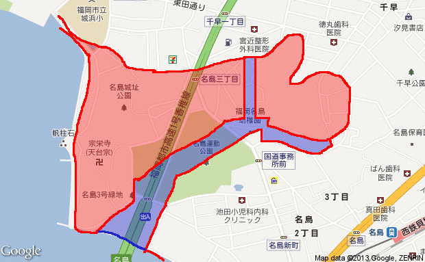名島城のなごりを古地図を見ながら調べてみた